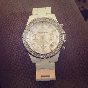 Authentic White Michael Kors Watch